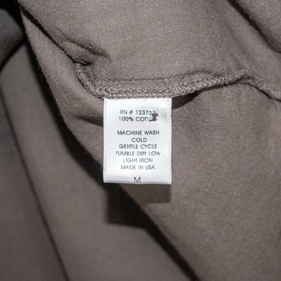 XiRENA Women's 1/2 Button Popover Blouse in Brown/gray cotton Medium - Picture 8 of 10